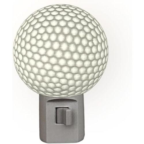 Golf Ball Night Light Wall Plug-In | Sports-Inspired Nightlight for Golfers & Sports Fans | Fun Home Decor Lighting for Game Rooms (Auto Light Sensor)