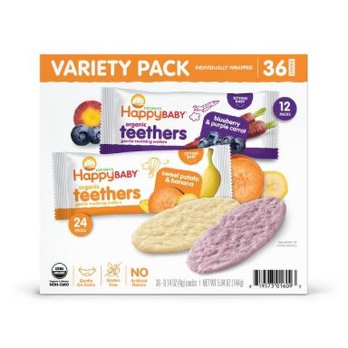 Happy Baby, Happy Family Organic Teether Variety Pack Baby Snacks - 36ct/5.06oz