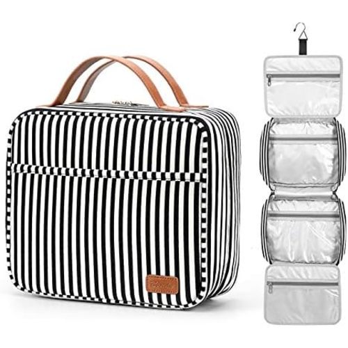 Bosidu Hanging Travel Toiletry Bag,Large Capacity Cosmetic Travel Toiletry Organizer for Women with 4 Compartments & 1 Sturdy Hook,Perfect for Travel/Daily Use/Christmas