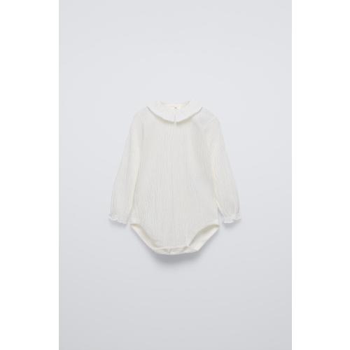 EMBROIDERED BODYSUIT - Ecru | ZARA United States