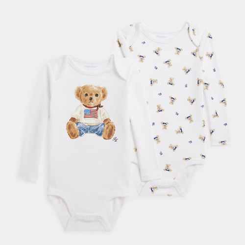 Polo Bear Cotton Bodysuit 2-Pack