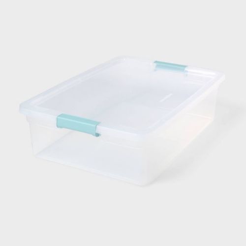 32qt Clear Storage Bin with Latches - Brightroom™
