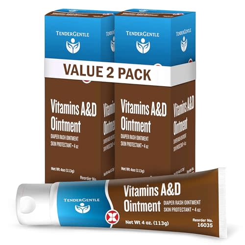 Vitamin A&D Ointment for Baby Diaper Rashes - 4 oz Tube, 2 Pack - A and D Ointment for Adults, Seniors, and Babies