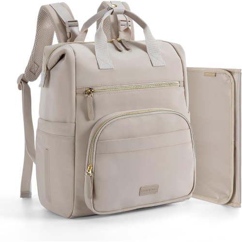 YANTONG Neoprene Diaper Bag Backpack Small Lightweight Baby Diaper Bags Water Resistant Diaper Backpack for Boys Girls Newborn with Changing Pad, Stroller Straps