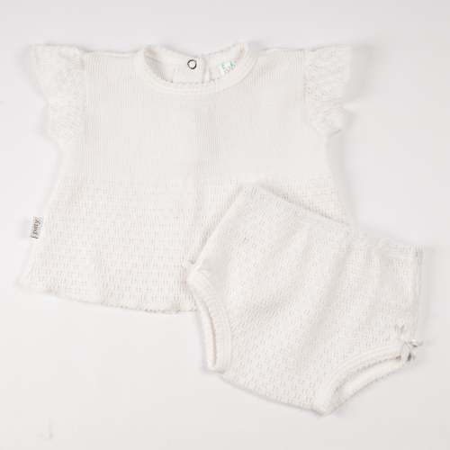 Paty Knit Flutter Sleeve Diaper Set with Bows - PatyInc