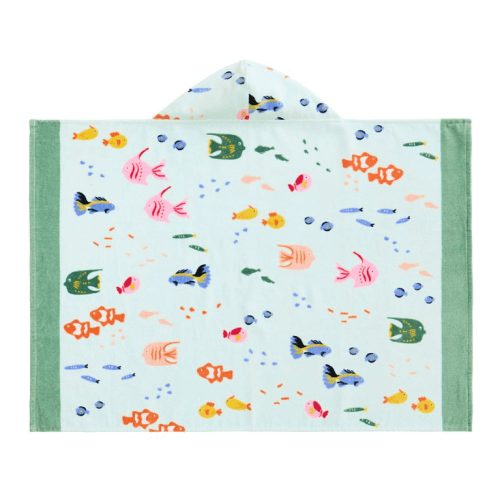 School of Fish Baby Beach Hooded Towel UPF 50+