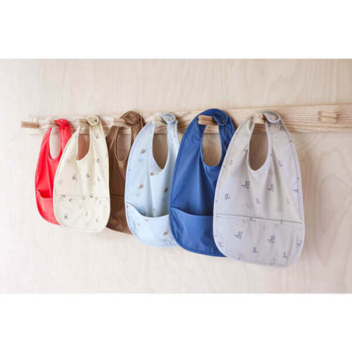 Dino Bib Set, Clay & Blue (Pack Of 2) - Oyoy | Maisonette