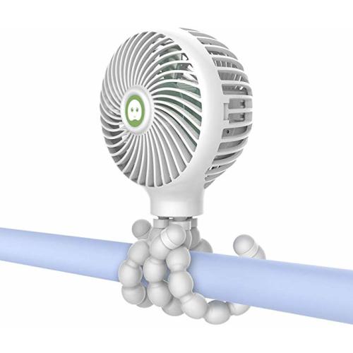 Mini Handheld Stroller Fan,Small Personal Portable Table Fan with USB Rechargeable Battery Operated Cooling Adjustable Electric Desk Fan for Travel Office Room Outdoor Household (White) - Stroller Fan White