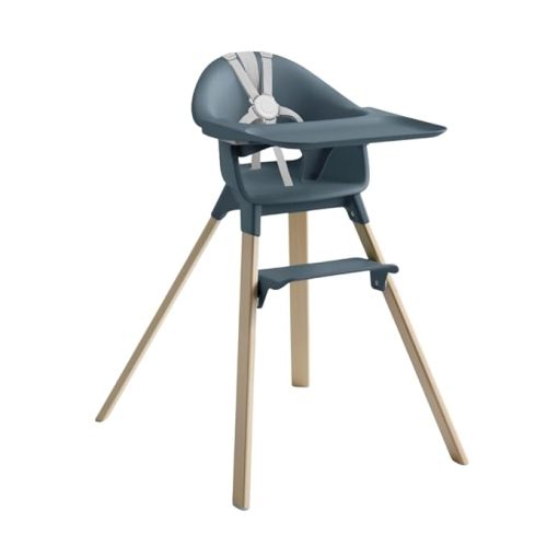 Stokke Clikk High Chair, Glacier Green - All-in-One High Chair with Tray + Harness - Light, Durable & Travel Friendly - Ergonomic with Adjustable Features - Best for 6-36 Months or Up to 33 lbs