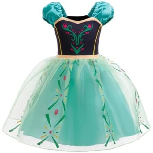 Dressy Daisy Girls Snow Princess Costume Tulle Dress, Green, 18 Months-5