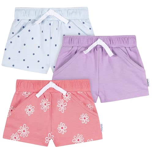 Gerber Baby Girls' 3-Pack Knit Shorts