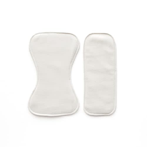 Esembly Ultra Absorbent Overnight Hemp Cloth Diaper Booster Inserts with Stay-Dry Fleece – Reusable Nighttime Doublers for Heavy Wetters – Size 2, 1 Set (1 Contours and 1 Boosters)