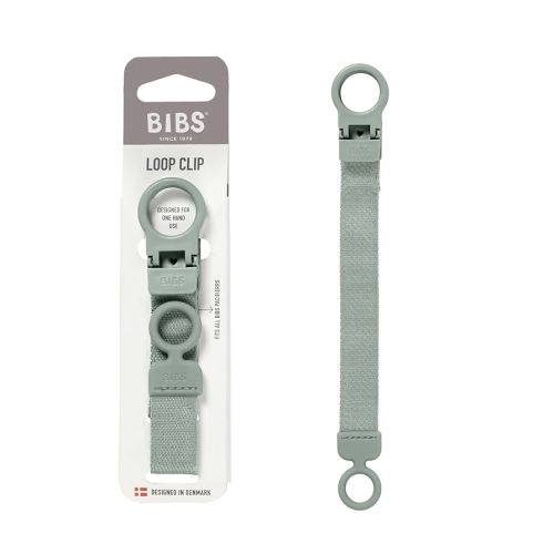 BIBS Loop Pacifier Clip - Sleek, Secure One-Handed Operation, Fits All BIBS and Most Brands, Machine Washable, Slim Profile for Comfort, Ages 0+ - Sage