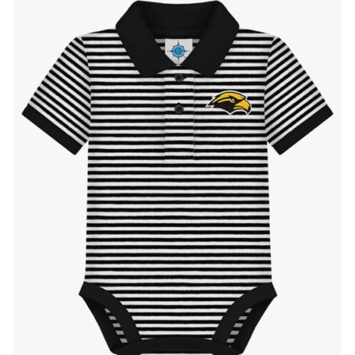 Creative Knitwear College Baby Striped Polo Bodysuit - Team Logo, Multiple Colors, for Boys & Girls (0-12 Months)
