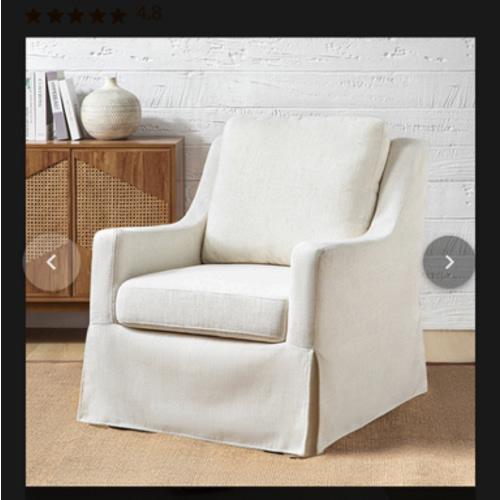 Stanley Glider Slipcovered Swivel Chair With Slope Arm - HULALA HOME