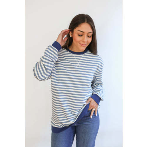 Relaxed Fit Freestyle Stripe Breastfeeding Sweatshirt – Movemama