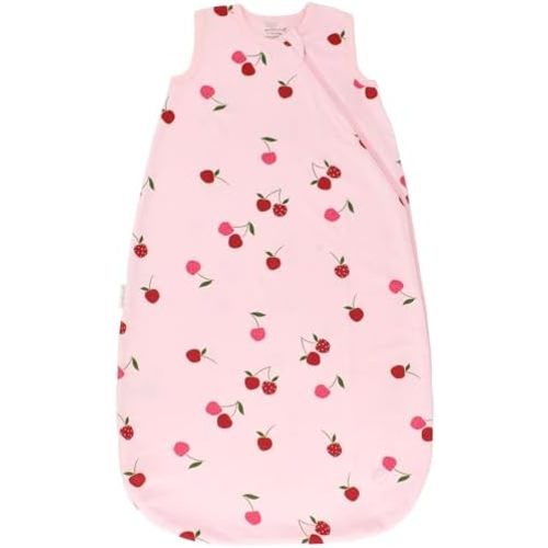 Ecolino Organic Cotton Baby Sleep Sack - 2-Way Zipper Baby Wearable Blanket - Newborn Sleeping Bag Sack - 0-6 Months - Cherry