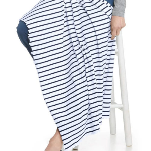 Coolibar Women's Savannah Sun Stroller Blanket - UPF 50+ Sun Protection - Coco Plum in Soft Pink/White Stripe