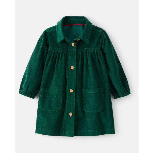 Baby Girl Corduroy Long-Sleeve Dress - Green - Carter's | Carter's