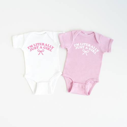 I’m Literally Just A Girl Bodysuit, Coquette Baby Girl, Gender Reveal, Baby Girl Gift, Baby Shower Gift, Baby Girl Outfit, Coming Home