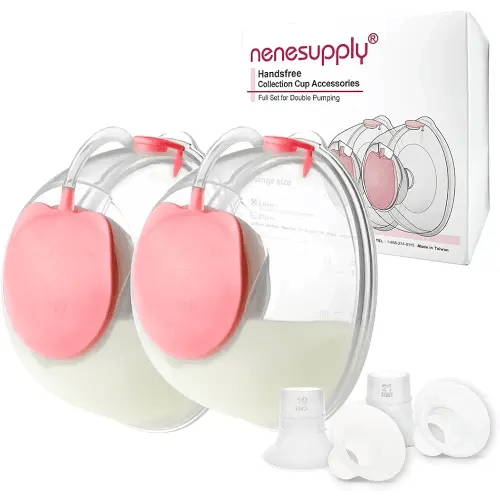 Nenesupply Handsfree Wearable Breastmilk Collection Cara Cups Caracups Compatible with Spectra S1 S2 9 Plus Lansinoh Breast Pumps 24mm Silicone Flanges Replacement Spectra Pump Parts 19 21mm Inserts