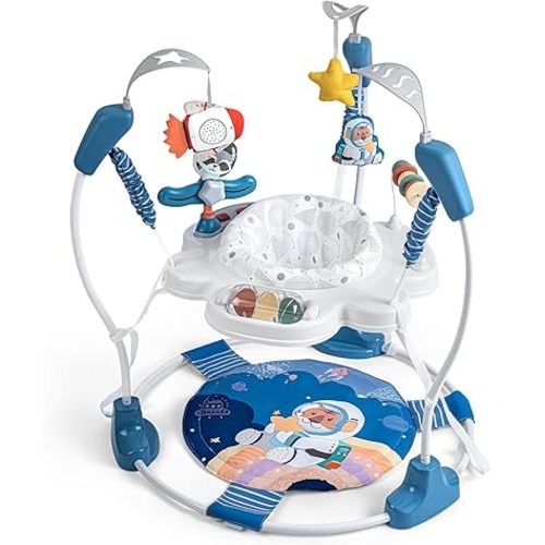 Baby Activity Center, Baby Jumper Activity Center with Music, Interactive Toys, 360° Rotating Seat, 3 Adjustable Heights, Infant Activity Jumper for 6+ Months (Space Tiger)