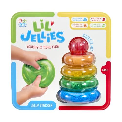 Goliath Lil' Jellies Jelly Stacker Toy | Squeeze, Squish, Stack Soft Rings | Sensory Play Toy Ages 6+ Months | From The Creators of Jelly Blox