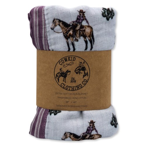 Cowgirls & Cactus Bamboo Muslin Blanket – Cowkid Clothing Company
