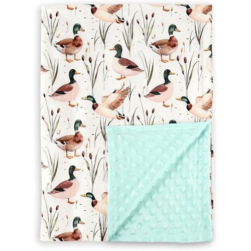 Mallard Duck Baby Stuff for Boy Girl - Baby Blankets for Boys, Mallard Duck Nursery Decor, Soft Fleece Minky Blanket with Double Layer, Toddler Newborn Blankie for Boy Girl Gift, 30×40Inch