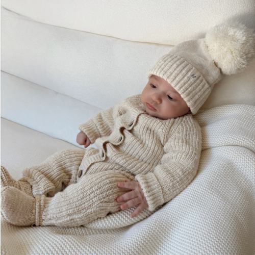 Classic Chunky Knit Jumpsuit - French Cream