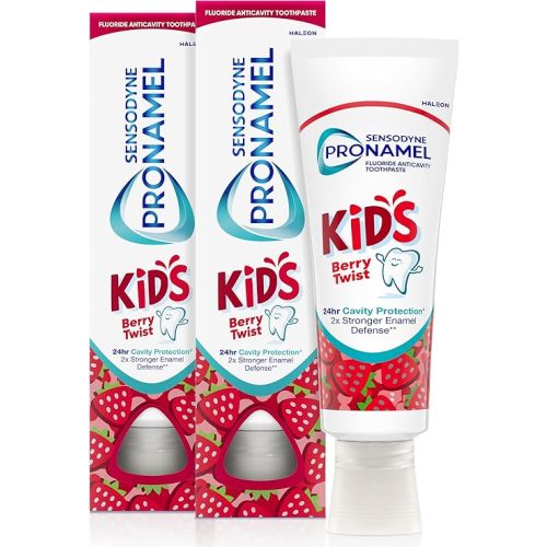 Sensodyne Pronamel Kids Toothpaste, Fluoride Anticavity Toothpaste, Cavity and Enamel Protection, for Ages 2+, Berry Twist Flavored, 4 oz (2 Pack)