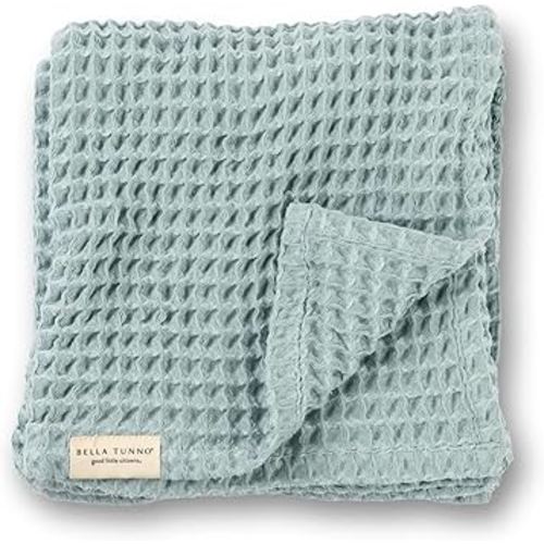 Bella Tunno Waffle Baby Blanket, 100% Cotton, Soft, Breathable & Lightweight, 40" x 40" Swaddle Blanket for Newborns, Infants, Boys & Girls, Cozy Throw for Crib, Stroller, Travel & Nursery (Fog)