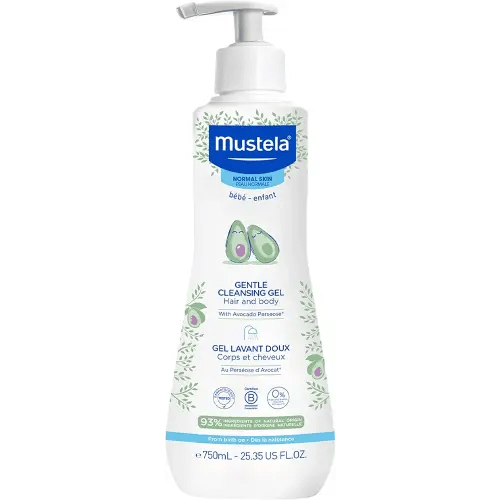 Mustela Baby Gentle Cleansing Gel - Baby Hair & Body Wash - with Natural Avocado fortified with Vitamin B5 - Biodegradable Formula & Tear-Free - 1 or 2-Pack - Various Sizes