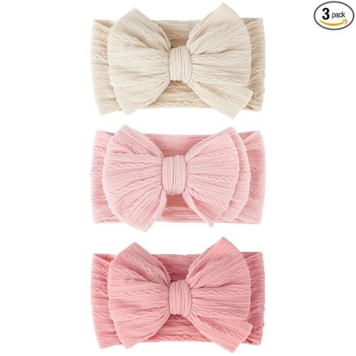 AQOKKA Baby Bows Headbands Nylon Baby Girl Headbands Soft Handmade Hairbands Toddler Hair Accessories for Girls Baby Newborn Infant Kids
