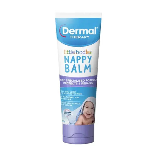Dermal Therapy Little Bodies Nappy Balm, Best Nappy Rash & Diaper Cream for Babies, Daily Use Protects & Repairs Delicate Skin, with Zinc Oxide & Panthenol, Non-Greasy, Soothes & Heals Skin | 100g