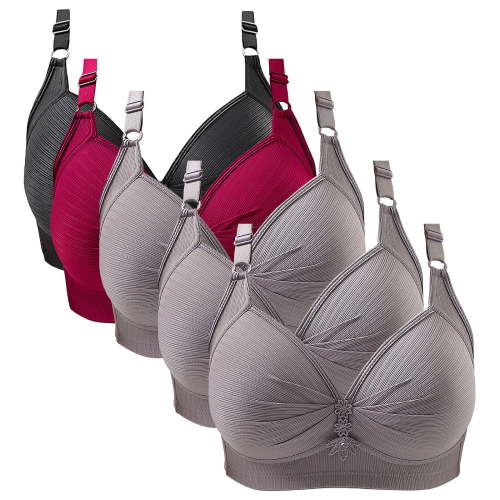 Bras For Women No Underwire, Cotton Bras For Women, Thin Laceless Steel Ring Comfortable Breathability Underwear Large Size Brater Buckle Female Bra Deep V Neck Vest Bralette Wireless Seamless Bra