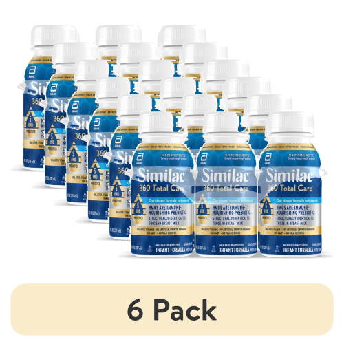 (6 pack) Similac 360 Total Care Ready-to-Feed Baby Formula, 8-fl-oz Bottle, Pack of 6