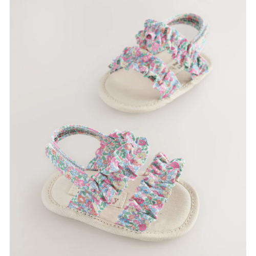 Buy Pink Floral Baby Ruffle Sandals (0-24mths) from Next USA