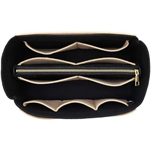 LEXSION Felt Purse Bag Organizer Insert with zipper Bag Tote Shaper Fit Speedy Neverful PM MM