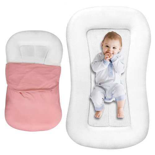 Gofinoday Baby Lounger Pillow for Newborn 0-12 Months, Portable Infant Nest with Removable Cover, Soft & Breathable Lounger for Baby Boys and Girls