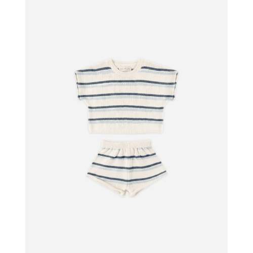 Relaxed Summer Knit Set Ocean Stripe
