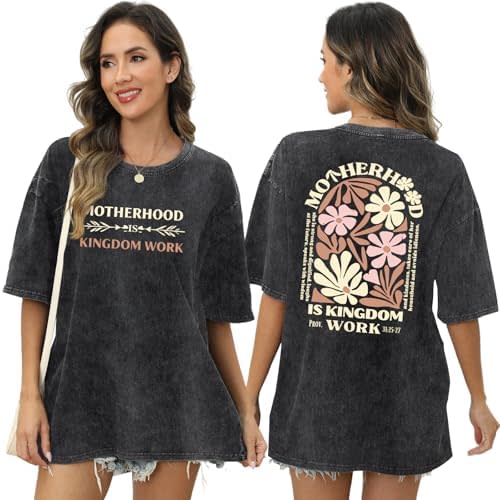 Breastfeeding Nursing Shirts for Women Zipper Christian Graphic Tees Maternity Motherhood is Kingdom Work Shirt