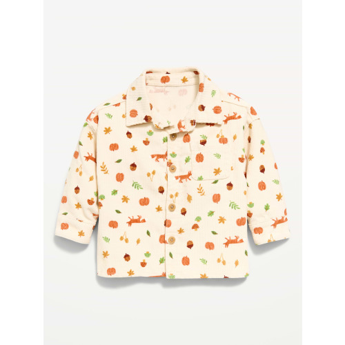 Printed Long-Sleeve Corduroy Shirt for Baby