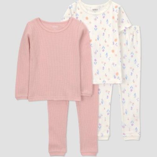 Carter's Just One You® Toddler Girls' 4pc Cotton Snug Fit Floral Pajama Set - Pink 2T