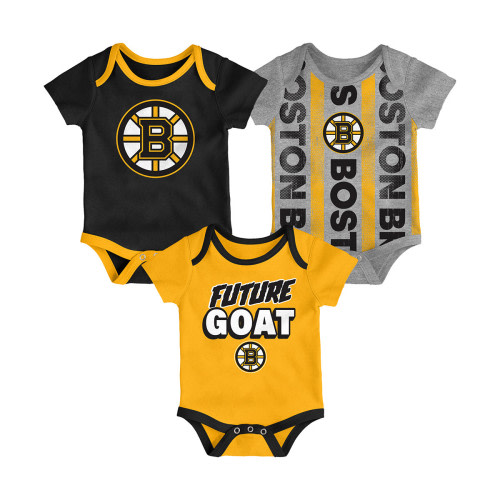Bruins Newborn Loyal Buddies 3pk Creeper Set