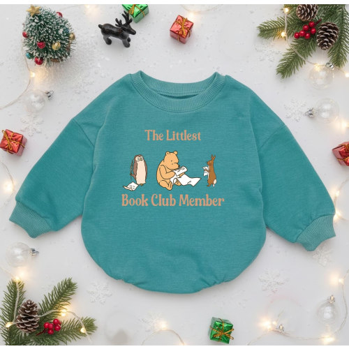 Littlest Book Club Member Baby Romper, Reading Animal Outfit