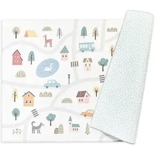 Reversible Play Mat 82” x 55” - for Infants, Babies, Toddlers, Kids | Waterproof, Durable, Non-Toxic, Easy-to-Clean | Thick & Large Soft Foam Floor Mat for Gym, Nursery, Playroom