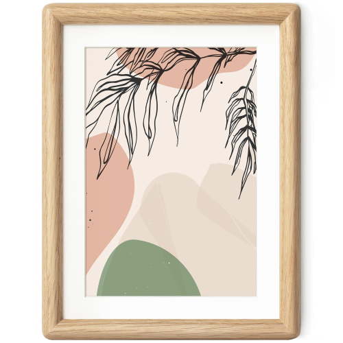 Axeman 6x8 Solid Wood Picture Frame with Mat for 5x7 Photos, Oak