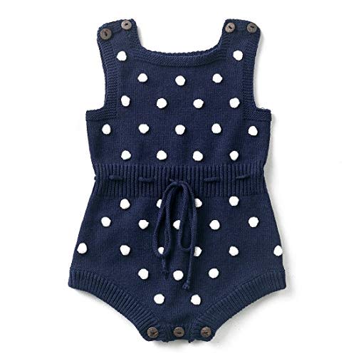 Simplee kids Baby Girl Knit Romper Fall Sleeveless Pompoms Rompers Newborn Little Girl Overall Jumpsuit Outfits