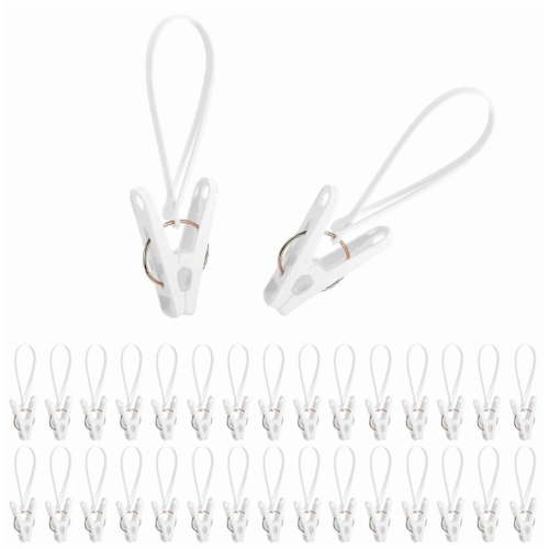 24 Pcs Multi-Purpose White Plastic Hanger Clips, Finger Clips for Kids Clothes Hangers, Pants Hanger Clips